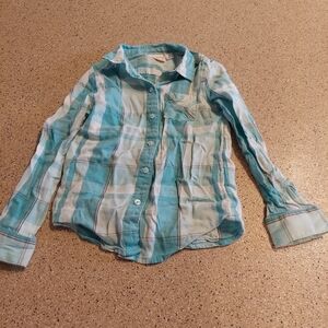 * Jumping beans button down shirt size 6 blue plaid